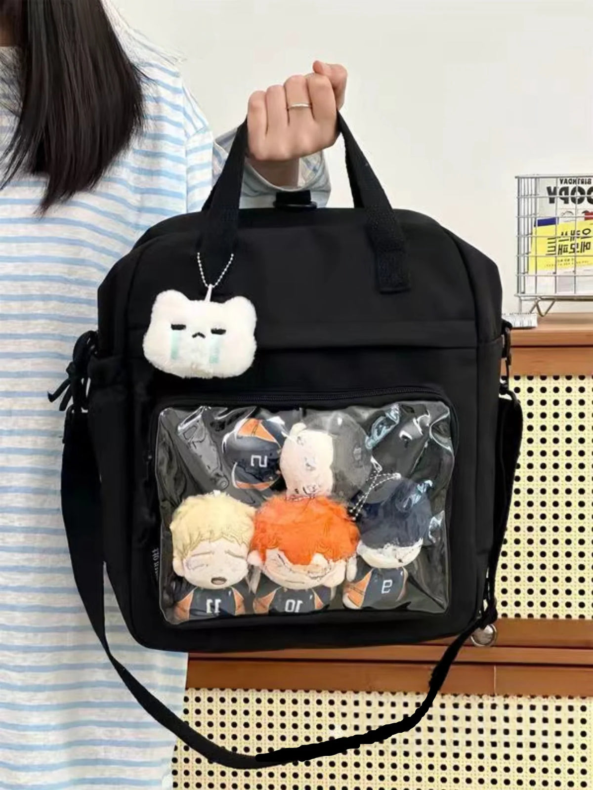 Japansk itaväska i tre modeller, skolryggsäck för kvinnor och tonårsflickor, transparent axelväska, nya Lolita-crossbodyväskor och tygväskor