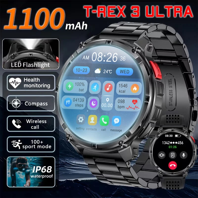 Smartwatch con chiamata Bluetooth all'aperto con bussola e GPS collegato al telefono