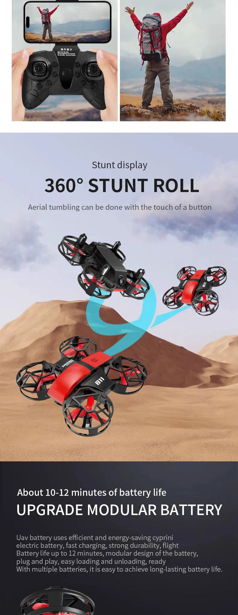 Dowellin D12 Çift Kameralı Mini Drone Çocuklar İçin