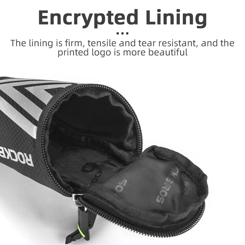 Compact Bike Saddle Bag with Reflective Design & Tool Storage