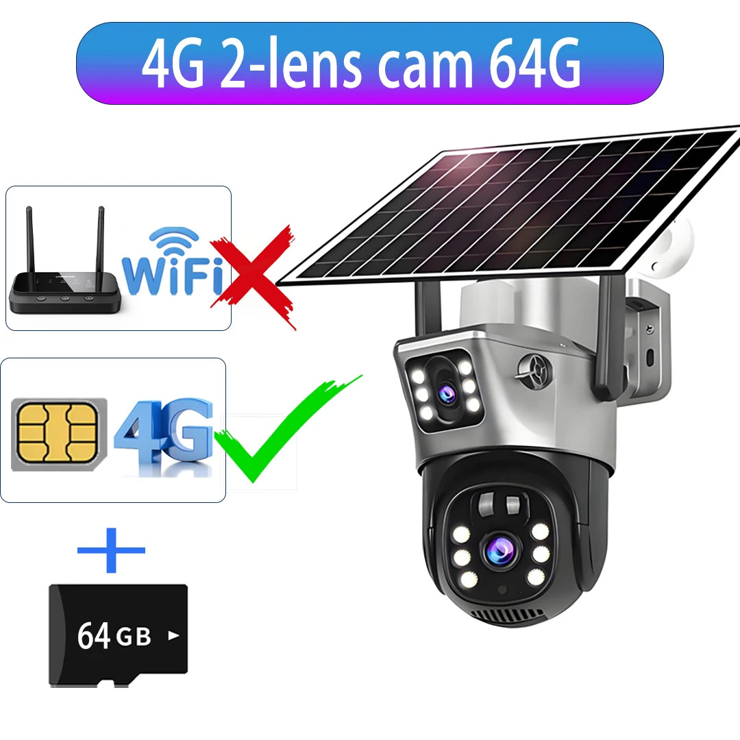 15MP Triple Lens Solar Security Camera with 360° Tracking
