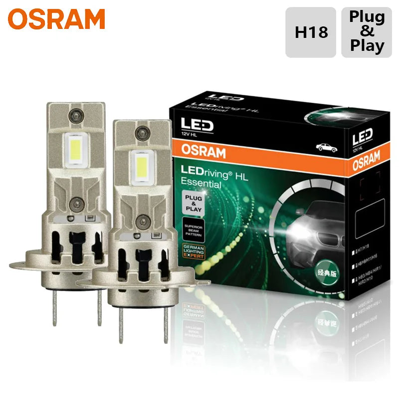 OSRAM Essential LED H4 H7 H11 auto prednje svjetlo, jednostavno plug & play, H8 H9 H10 H16 H18 H19 HB3 HB4 HIR1 HIR2, auto bijelo LED svjetla