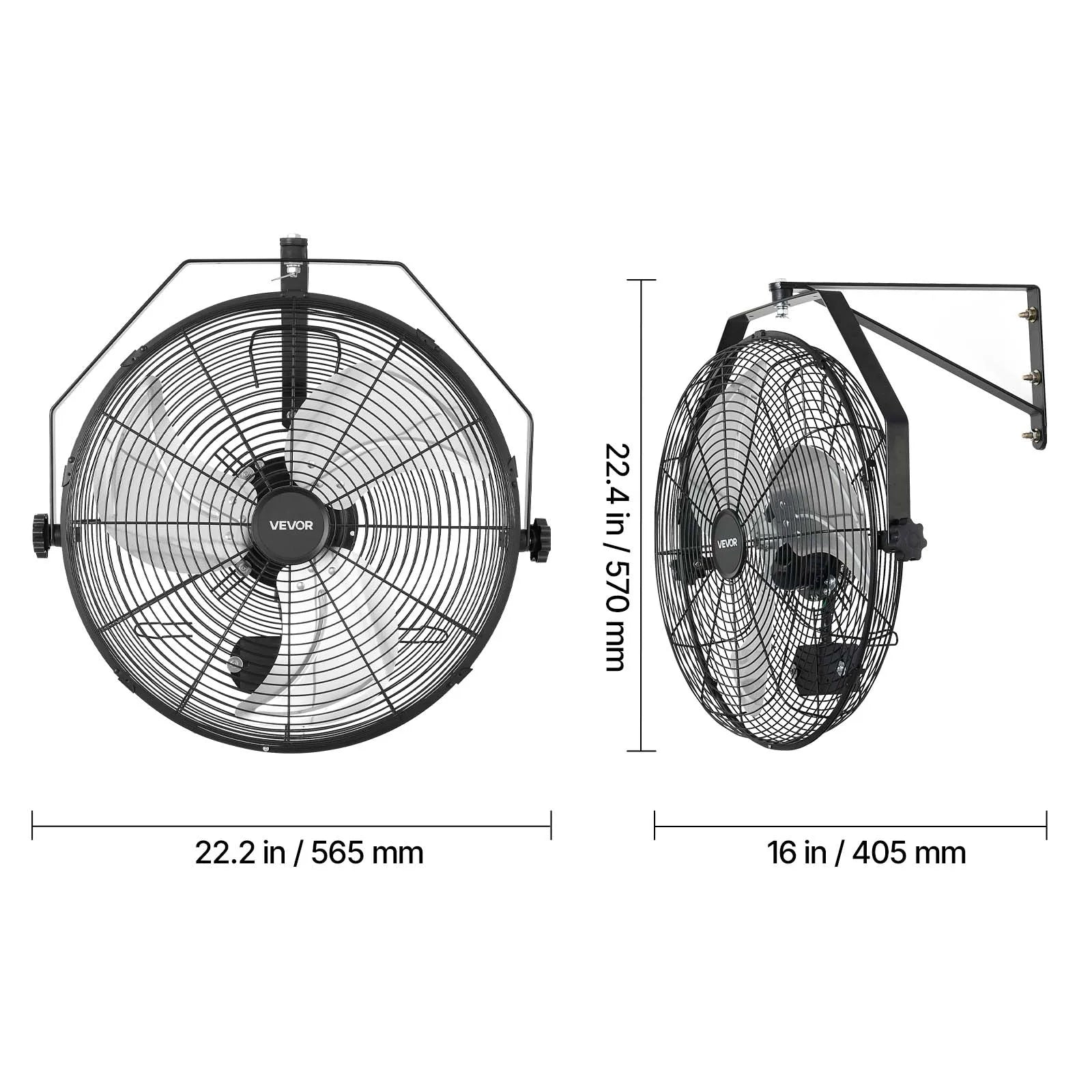 Ventilator industrial montat pe perete 18/20" cu flux de aer pe distanțe lungi