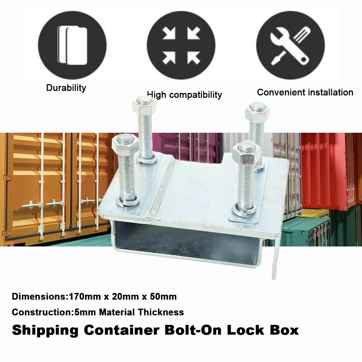 Dry Cargo Container Spare Parts High Security Container Door Lock Box Spray Molding Container Anti‑Theft Lock Housing for Shipping Containers