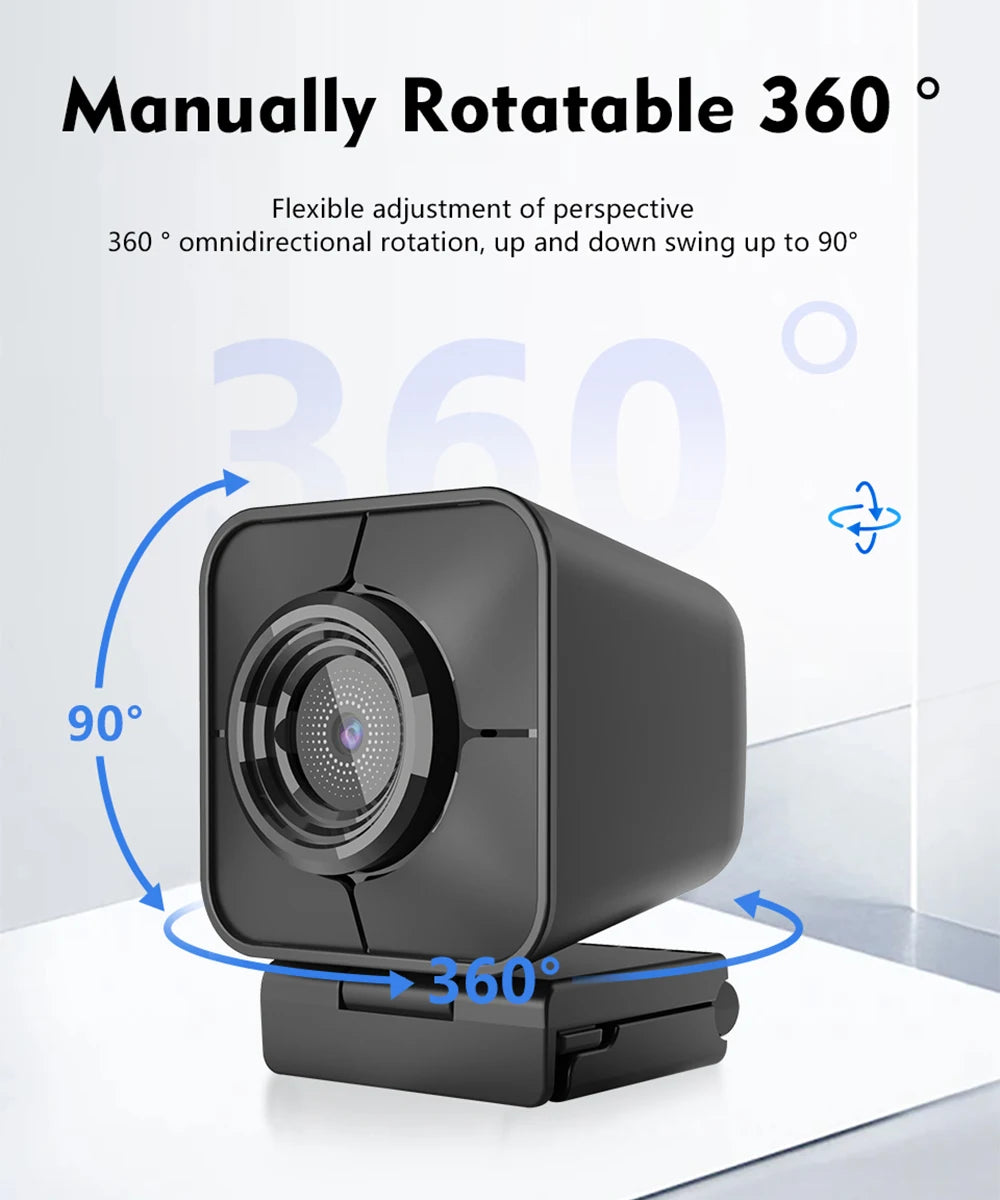 TOALLIN Webcam Streaming 4K 12MP con Doppio Microfono