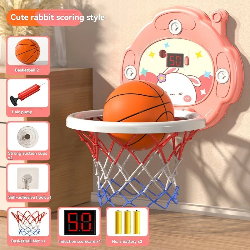 2025 New Children's Basketball Frame Indoor Shooting Hanging Baby Basketball Stand 1-5 Year Old Baby Home Ball Toy No Punching 
