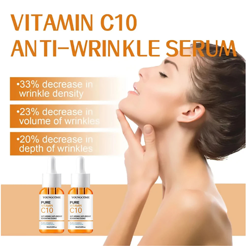 Vitamin C Facial Essence Hyaluronic Acid Dark Skin Brighten Serum Fade Fine Lines Moisturizing Repair Dull Serum Face Skin Care 