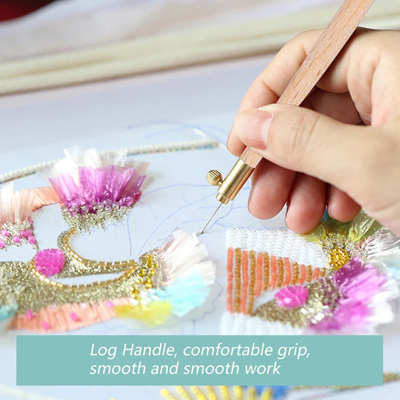 Tambour Embroidery Hook with Three Needle Sizes