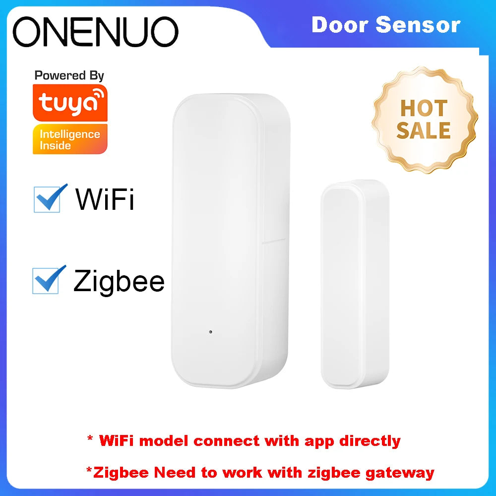 Tuya WiFi or Zigbee Window Door Sensor Smart Home Security Alarm System Voice Control Via Alexa Google Home Smart 