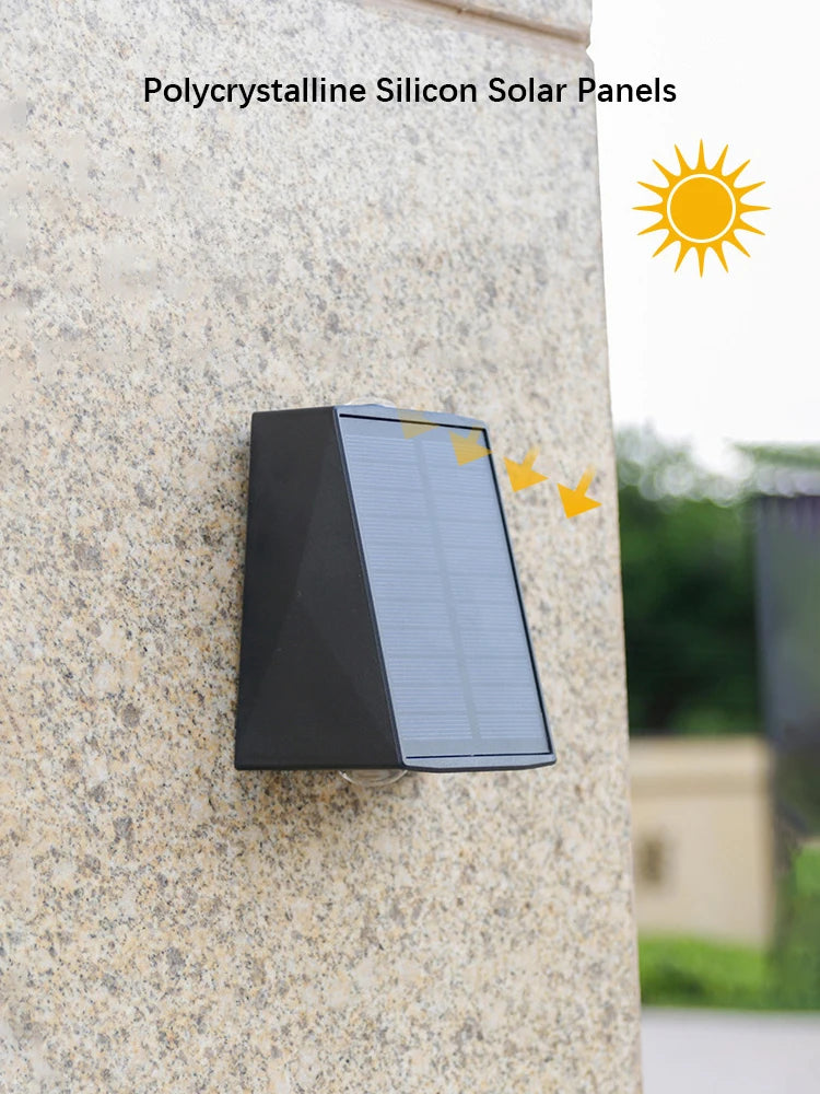 Solar Up-and-Down Wall Light for Garden and Porch, IP65