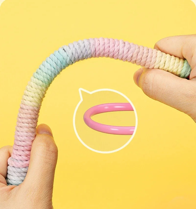Soporte de percha para aves con cuerda montada en pinza de color rosa