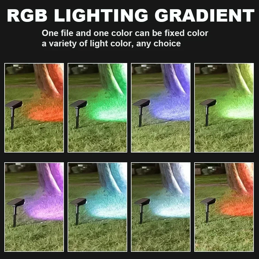 مصباح كشاف شمسي للحديقة، بخيارات الأبيض أو الأبيض الدافئ أو RGB