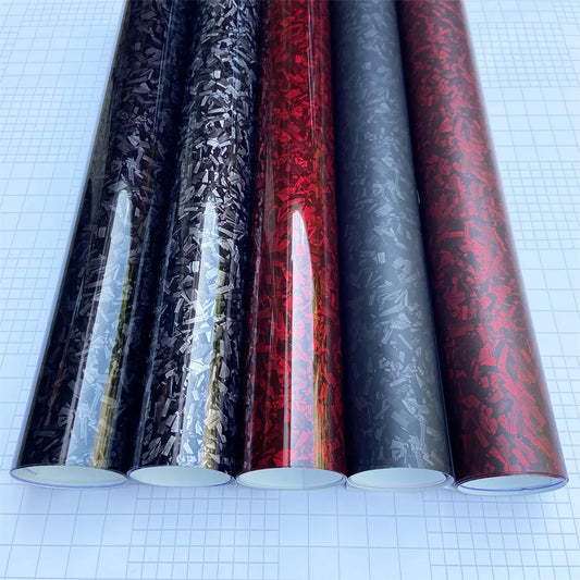 Hochwertiger silber-schwarz-roter PET-geschmiedeter Carbonfaser-Vinyl-Wrap-Rollen-Klebeaufkleber-Car-Wrapping-Folienfilm