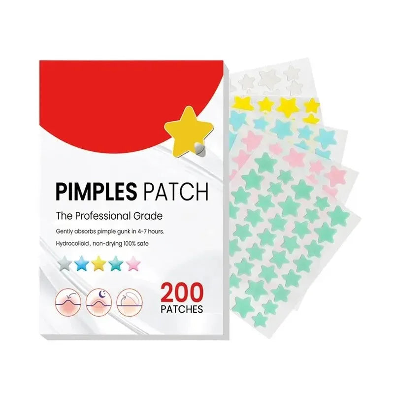 200pcs Star Acne Pimple Patches Colorful Breathable Removal Pimple Absorb Secretions Anti Infection Concealer Makeup Skin Care 