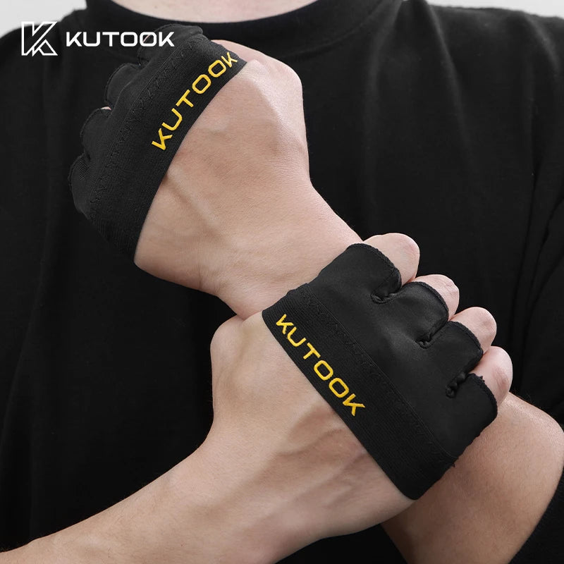KUTOOK Men's And Women's Fitness Four Fingers Gloves Breathable Anti-slip Shock Absorption Yoga Dumbbell Cycling Sports Gloves 