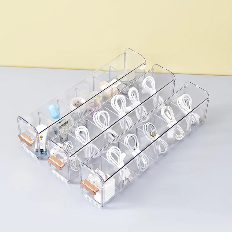 Six-Compartment Cable Storage Box with Lid