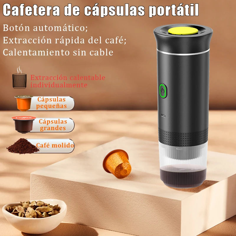 Portable Electric Capsule Coffee Maker Espresso Pot Cordless Heating Pump Press Coffee Maker Travel and Car 3 in 1 Coffee Pot 