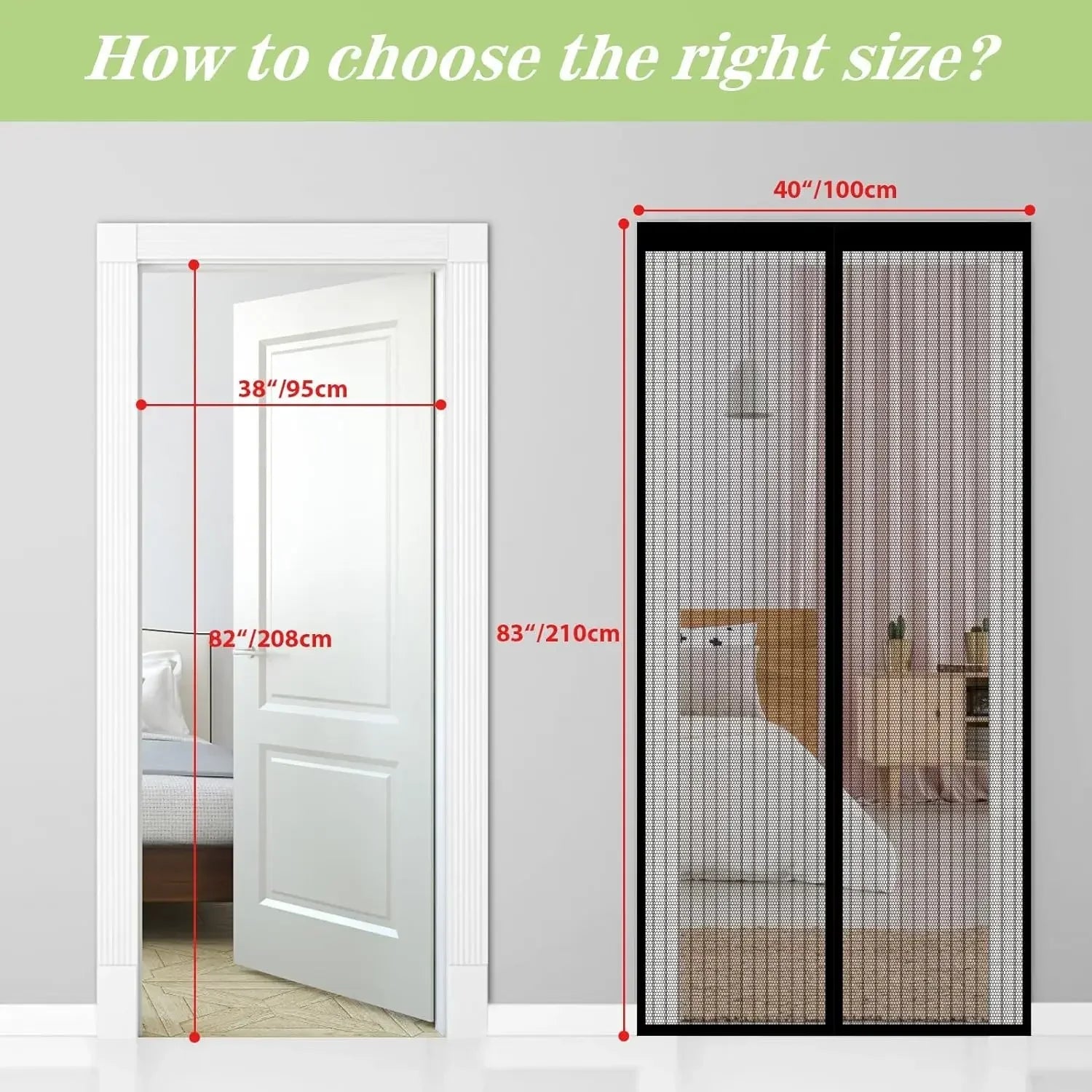 Heavy Duty Magnetic Screen Door Mesh Curtain Mosquito Net Bug Hands Free Partition Mute Striped Door Curtain Bedroom Ventilation 