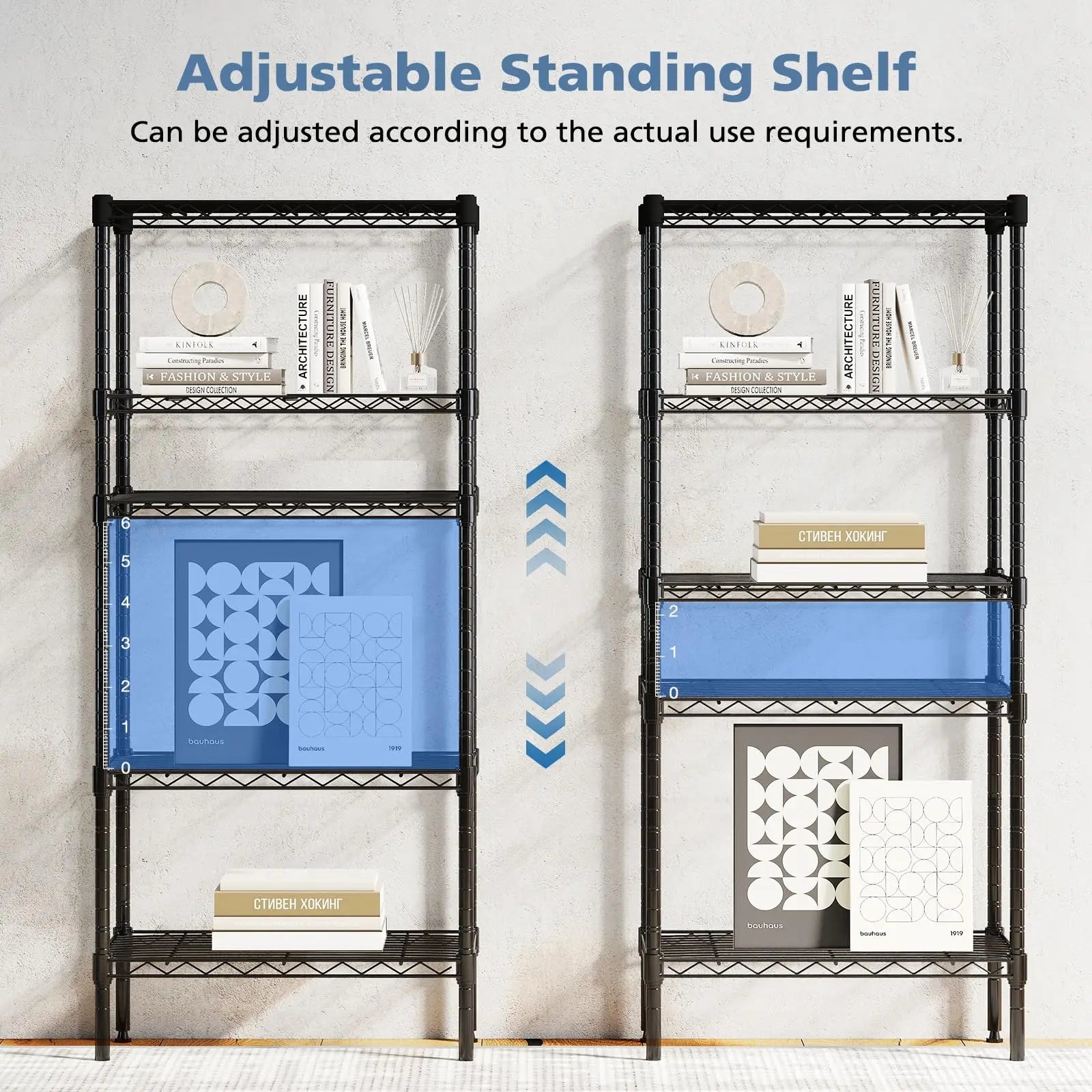 Adjustable Metal Wire Storage Shelves Heavy Duty 3-5 Tier Rack