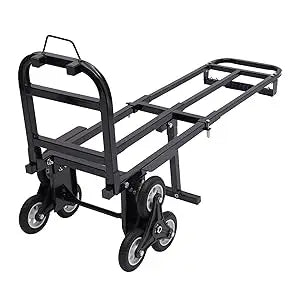 Stair Climbing Cart 460lbs Capacity, Portable Folding Trolley with 6 Wheels, Stair Climber Hand Truck with Adjustable Handle for Pulling, All Terrain Heavy Duty Dolly Cart for Warehouse (Style-C)