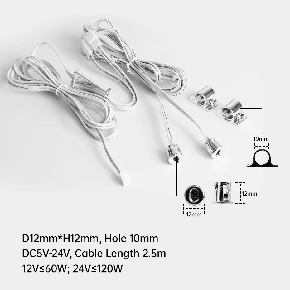 DC12V 24V Dupont Auto ON/OFF Door Sensor Switch with 1.7m Wire for Cabinet Closet Shelf Drawer LED Light Decor