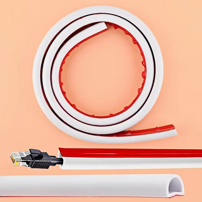 1PC 1/4/6/8m Protector de cable autoadhesivo de PVC, tira protectora para cables, cubierta aislante resistente al desgaste, previene la desgaste del cable