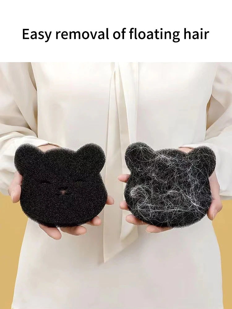 2 /4 Sets Of Household Pet Hair Remover, Machine Washed Bear Sticky Sponge, Reusable, Suitable For Washing Machine, Dryer, Black 