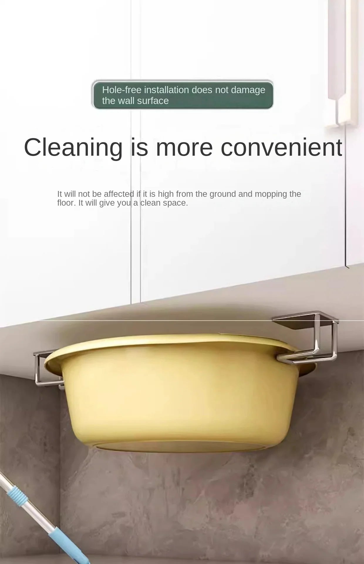 Kitchen Non Perforated Stainless Steel Storage Rack, Wall Mounted Pot Cover Rack, Cabinet Bottom Cutting Board Storage Rack 