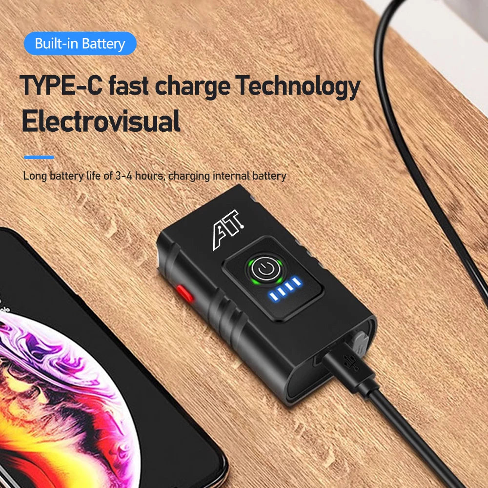 LED Bicycle Front Light Type-C Rechargeable Bicycle Headlight MTB Road Bike Headlamp Easy to Install Cycling Accessories 