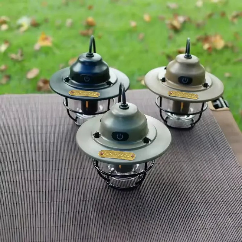 Retro Rechargeable Camping Lantern and Rope Option