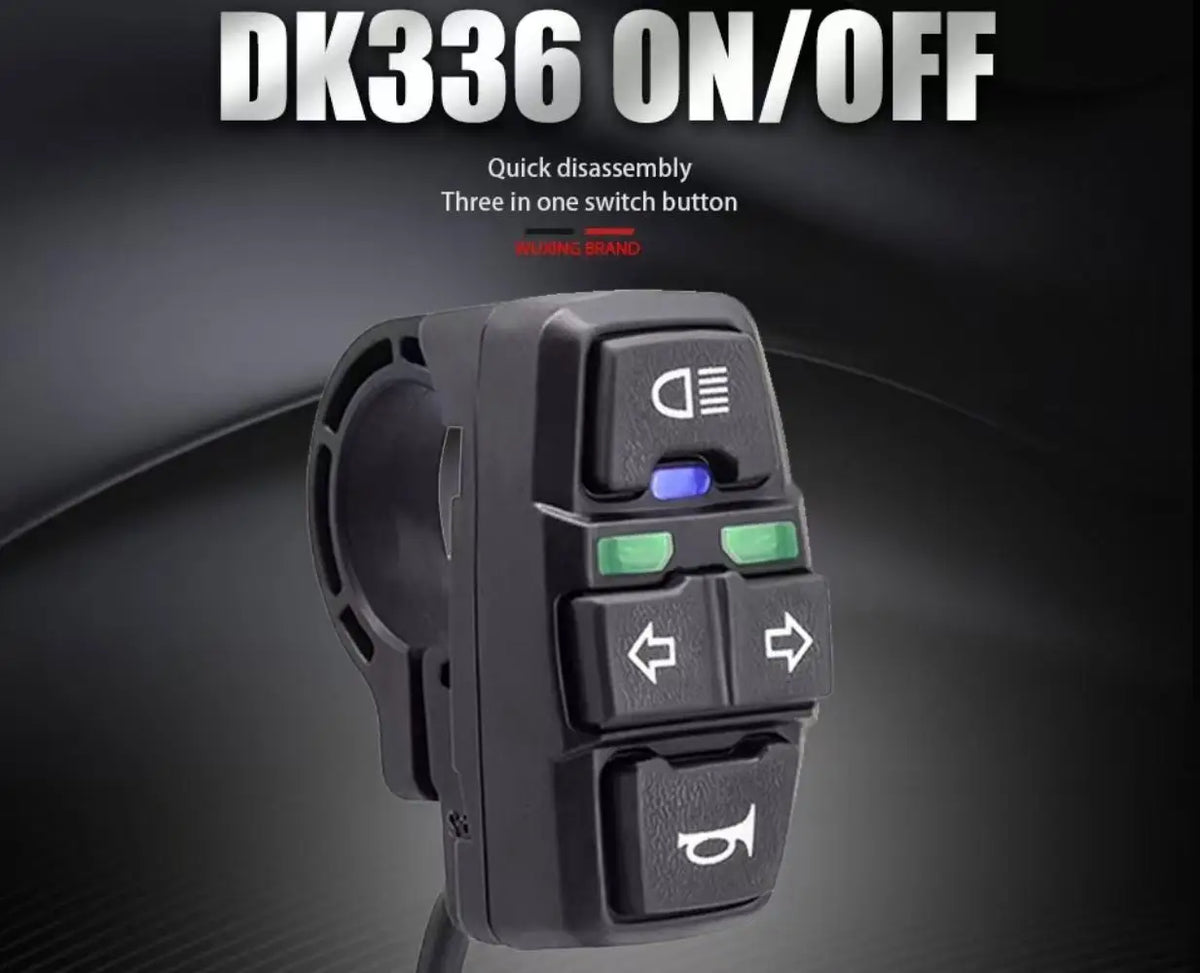 DK336 E-Bike Headlight, Indicator and Horn Switch
