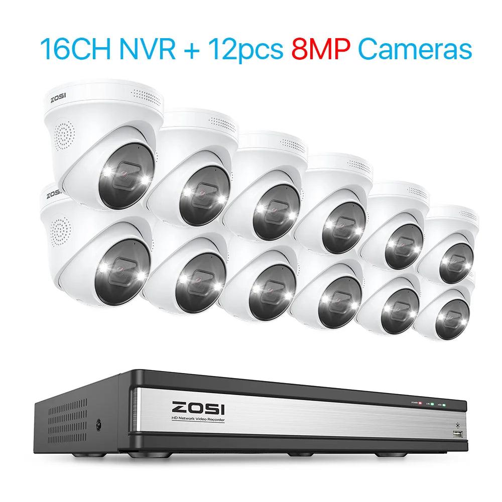 ZOSI 4K PoE Security Camera System with AI Detection
