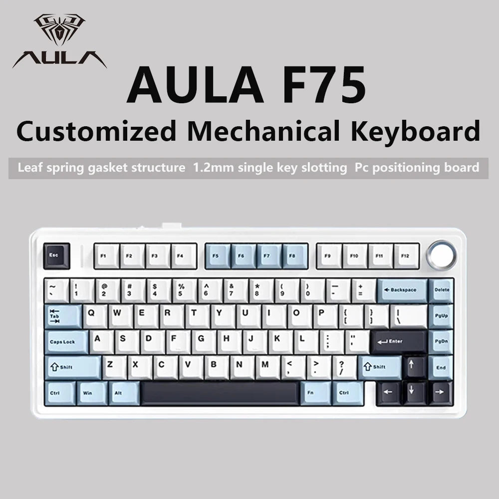 AULA F75 Wireless Mechanical Keyboard RGB 75% Hot Swap 78-Key