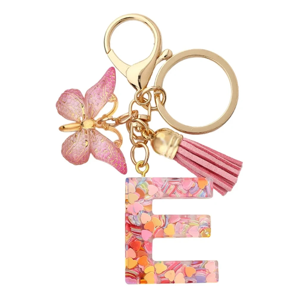Fashion DIY Κεφαλίδες A-Z Letters keychain Μεταλλικός Φαρέτρα Pendant Key Chain Γυναίκες Κλειδί Αυτοκινήτου Αλυσίδα Απλό Γράμμα Όνομα Κλειδί Δώρο Κοσμήματα