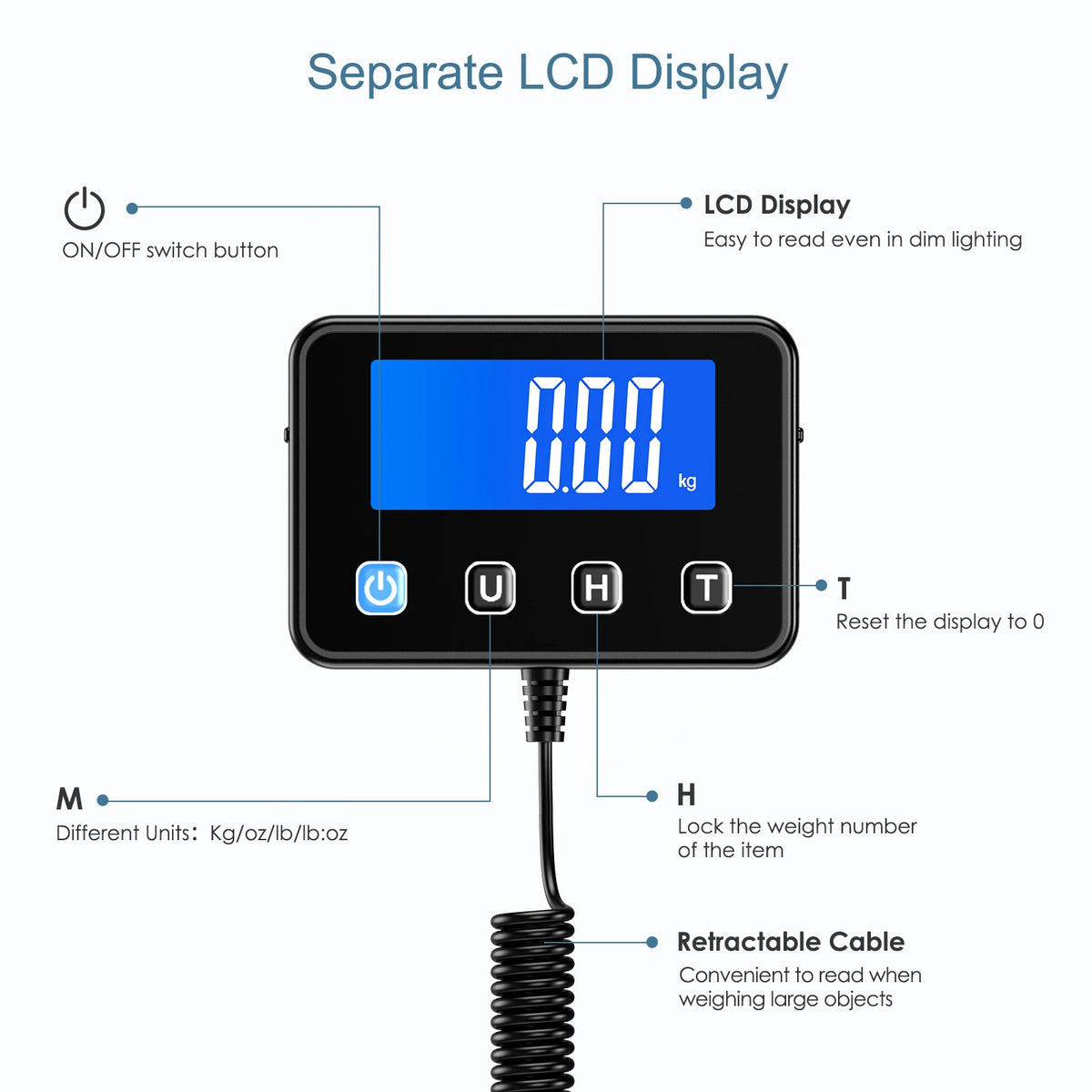 Digital Shipping Scale - 200kg with Separate LCD