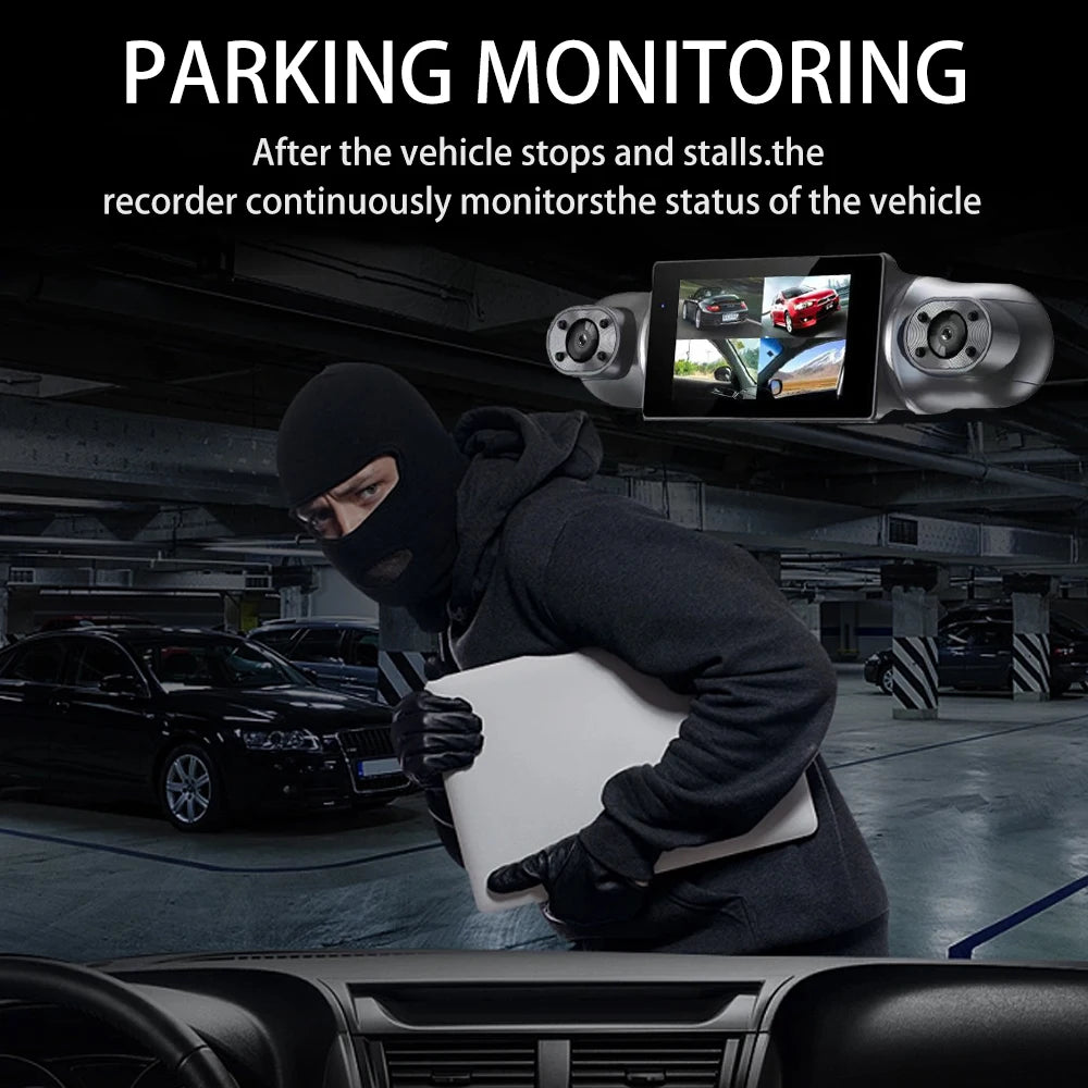Auto DVR Dash Cam WiFi GPS 24h Parkplatz Monitor 3,0'' 4CH HD 4*1080P Video Recorder Schleife aufnahme Nachtsicht WDR Black Box