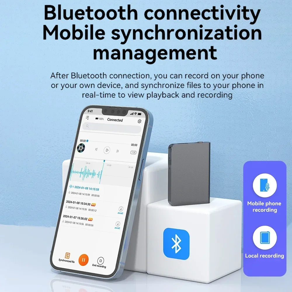 APP Mini Voice Recorder Activated Recording Micro Dictaphone Digital Audio Smart Recorder Noise Reduction  Sound Recorder 