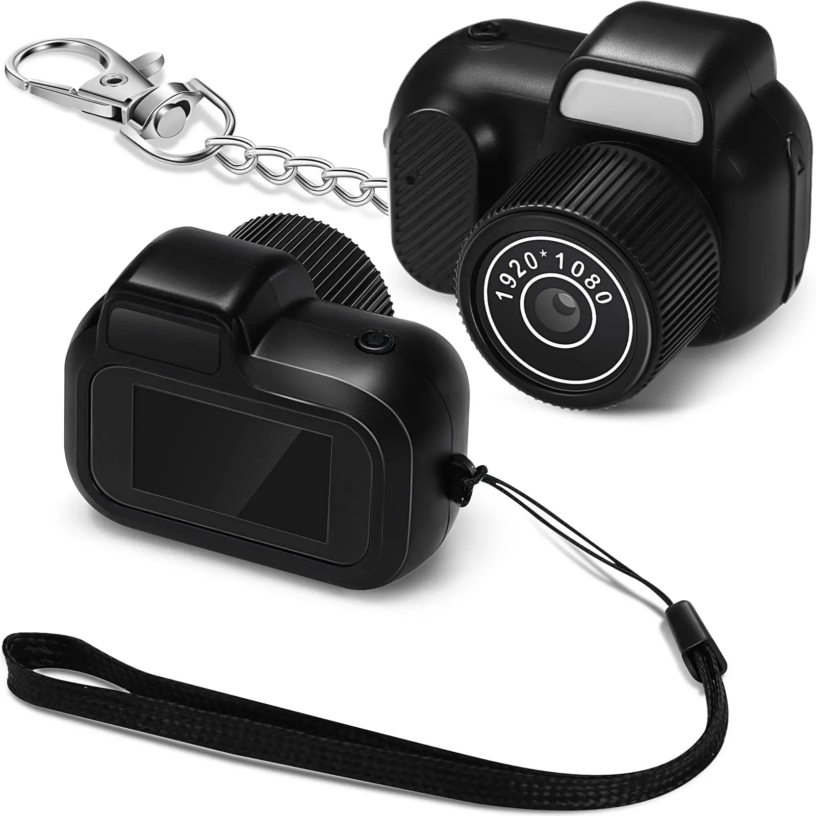 Mini Keychain Camera 1080P Retro Digital Camera with 8GB Card