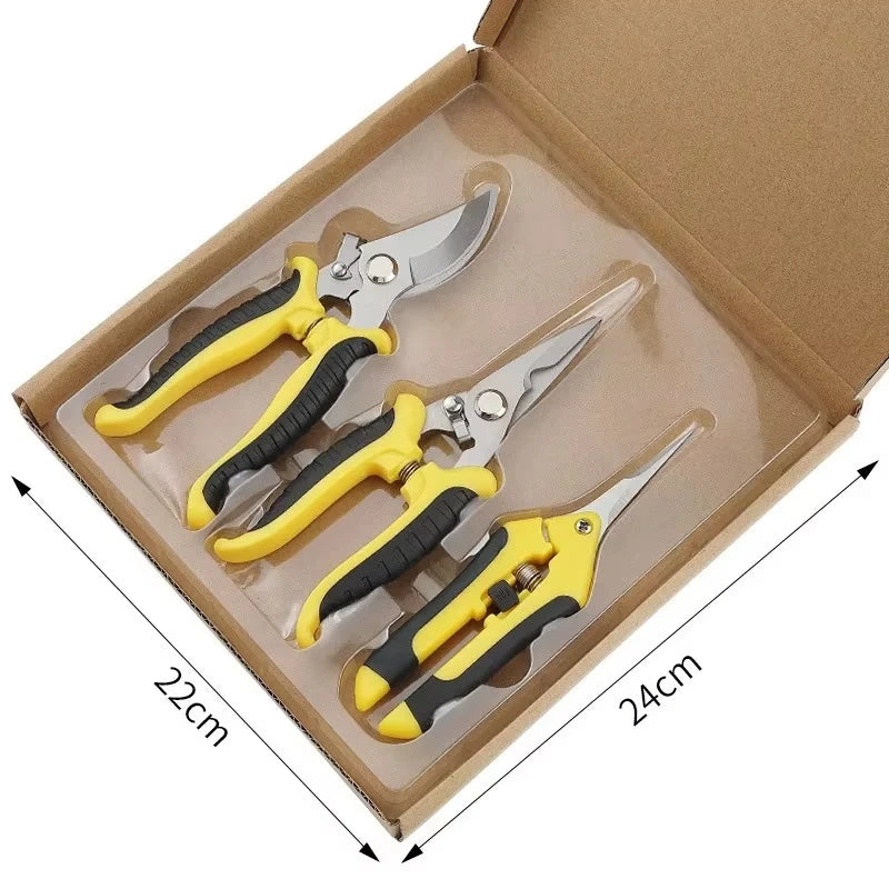 190mm Straight Head Pruning Shears Non-slip HandleStainless Steel Outils Manuels Household Bonsai Garden Scissors Pruing Shear 