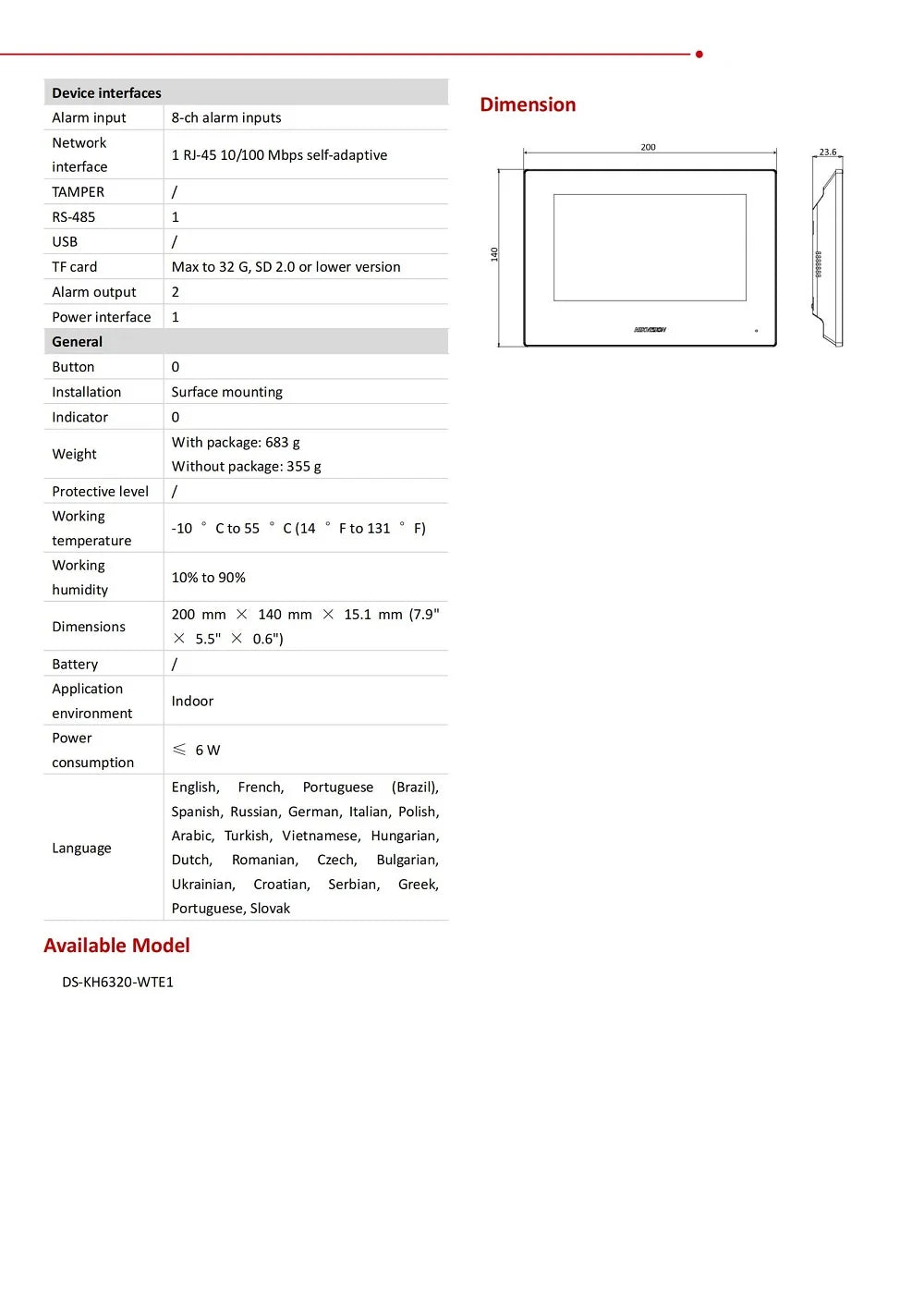 HIKVISION DS-KIS603-P(C) Multi-language 802.3af POE Video intercom KIT,include DS-KV6113-WPE1(C) & DS-KH6320-WTE1 & Power supply hikvision