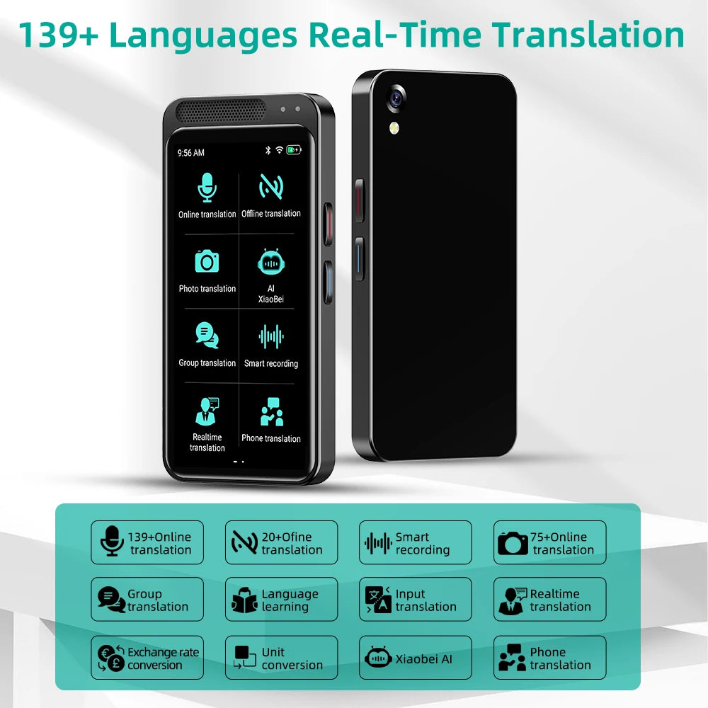 AI Voice translator 139 Languages Real Time translator Offline Photo Translation WiFi Portable translator