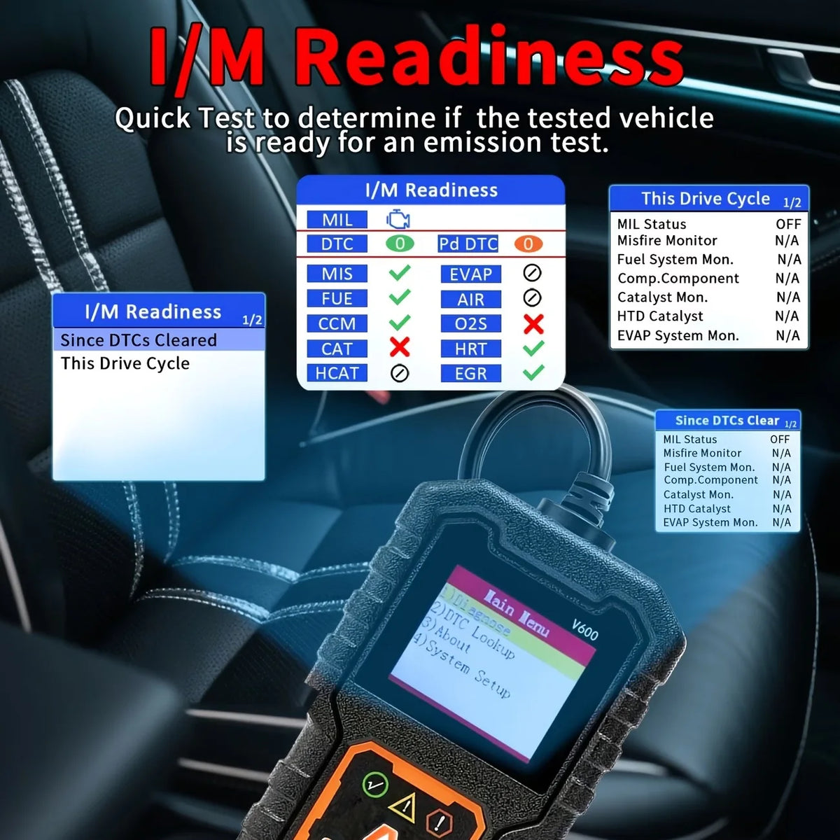 V600 Wired OBD2 Engine Code Reader and Diagnostic Scanner