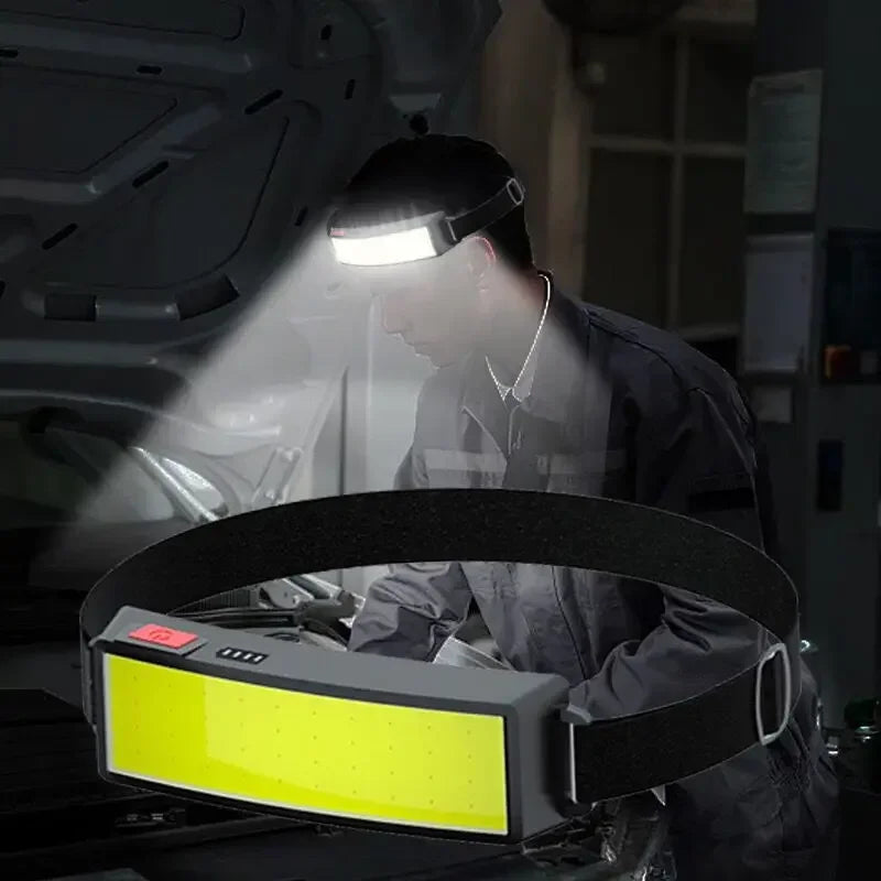 COB LED Headlamp 3 Mode USB Rechargeable