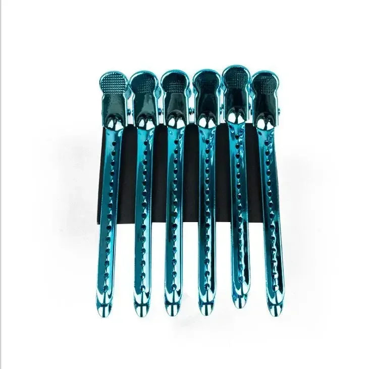 12 pinces crocodile en acier pour cheveux, 9.5 cm