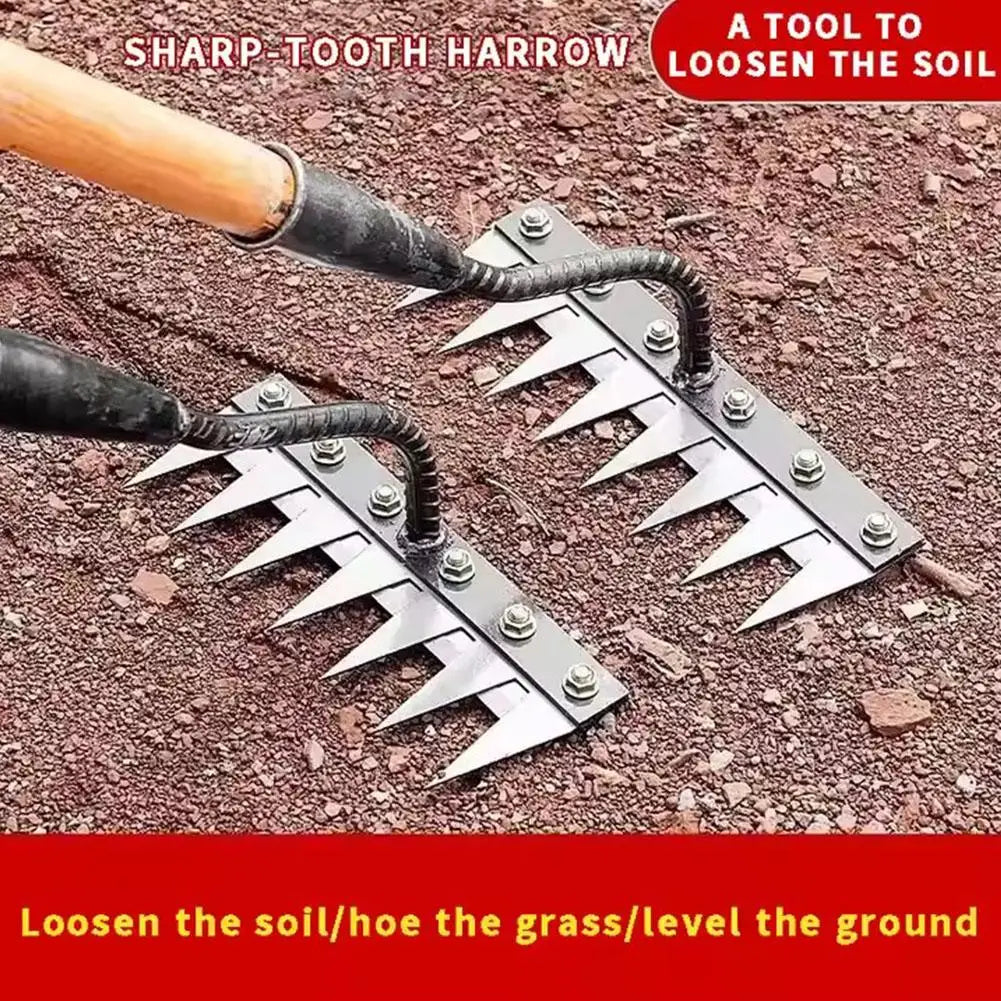 Steel Garden Hand Rake, 5–8-Tooth Options