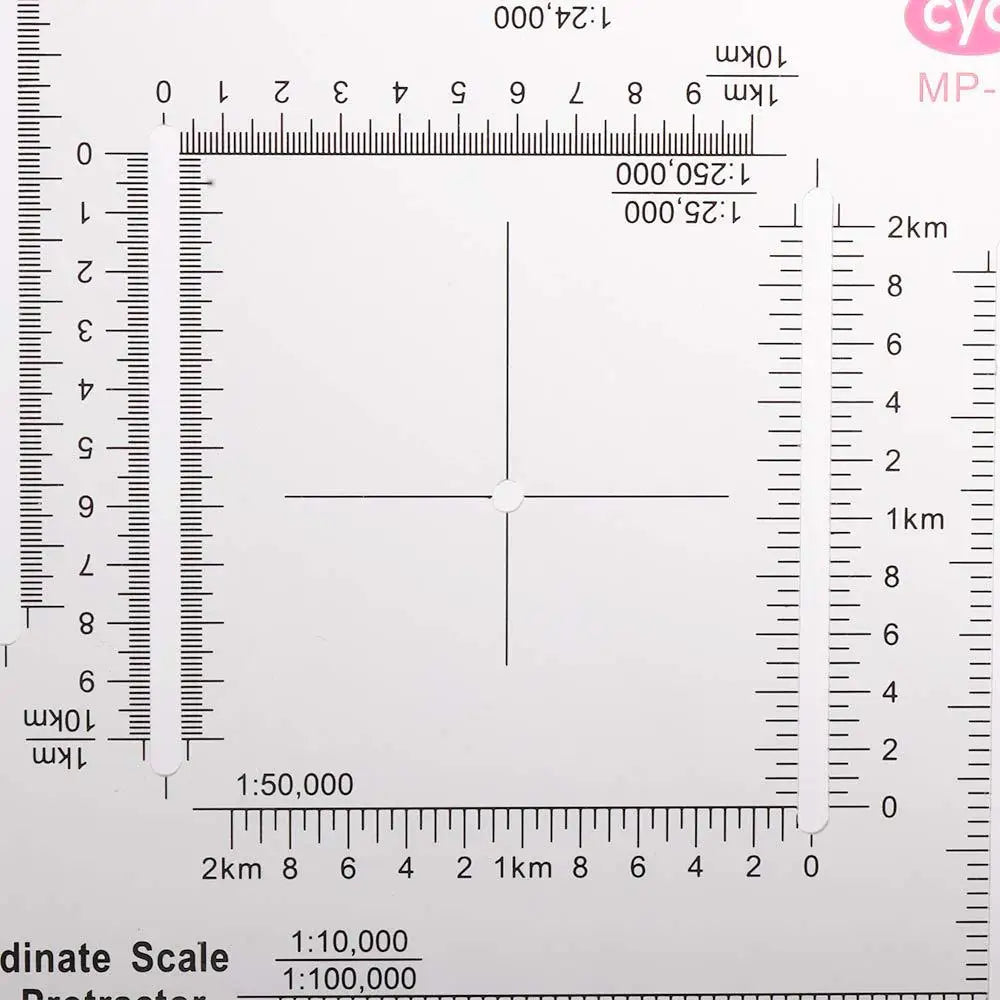 Acrylic Map Protractor and Coordinate Ruler