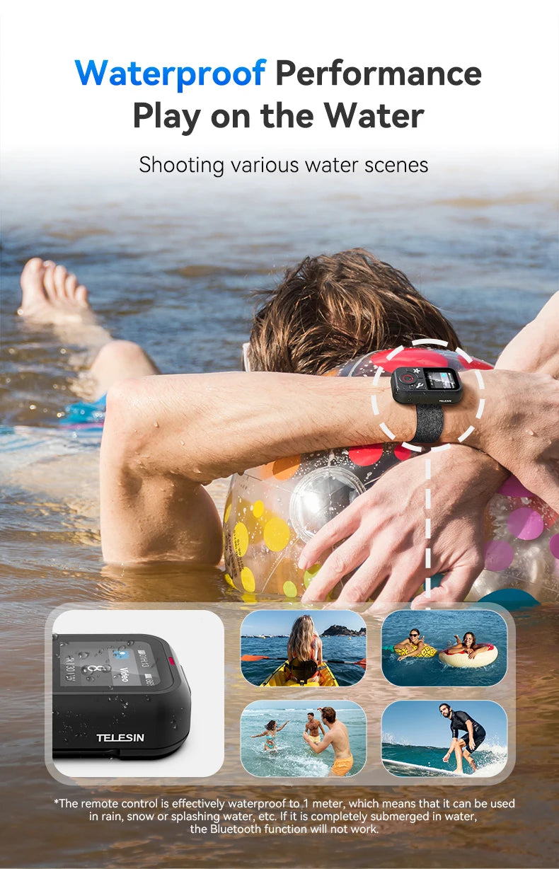 Telesin Su Geçirmez Bluetooth Uzaktan Kumanda GoPro Kameralar için