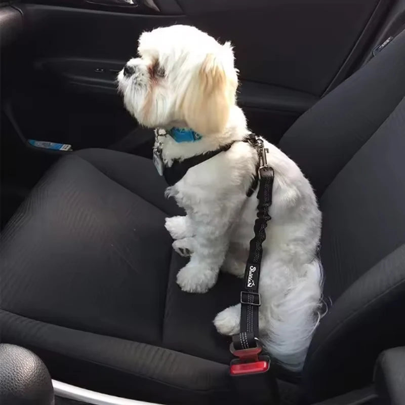 Dog Car Safety Belt Dog Safety Belt with Damping Belt and Reflective Line Adjustable Length Suitable Any Dog 