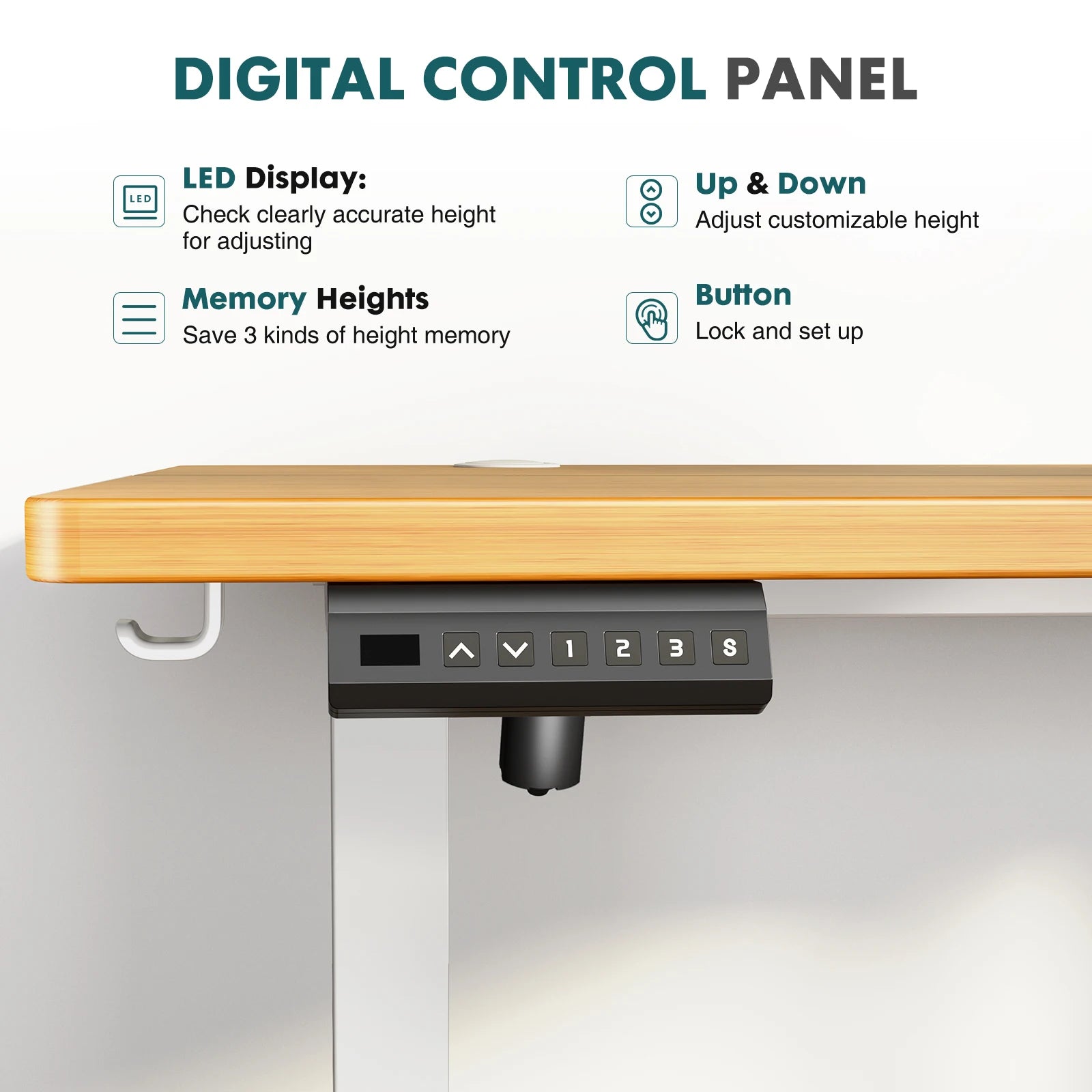 Electric Adjustable Standing Desk with Memory Height Control