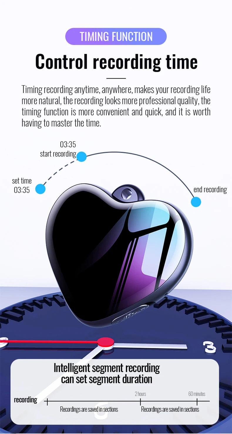 Dictaphone Audio Micro Listen Small Player Recorder Digital  Record Voice Activated  Recording Device Sound Professional 